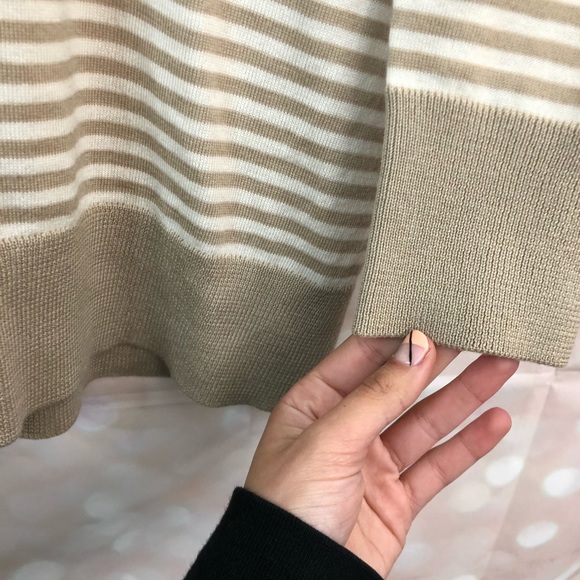 NWOT St. John | Striped V-Neck Wool Sweater - Picture 4 of 9